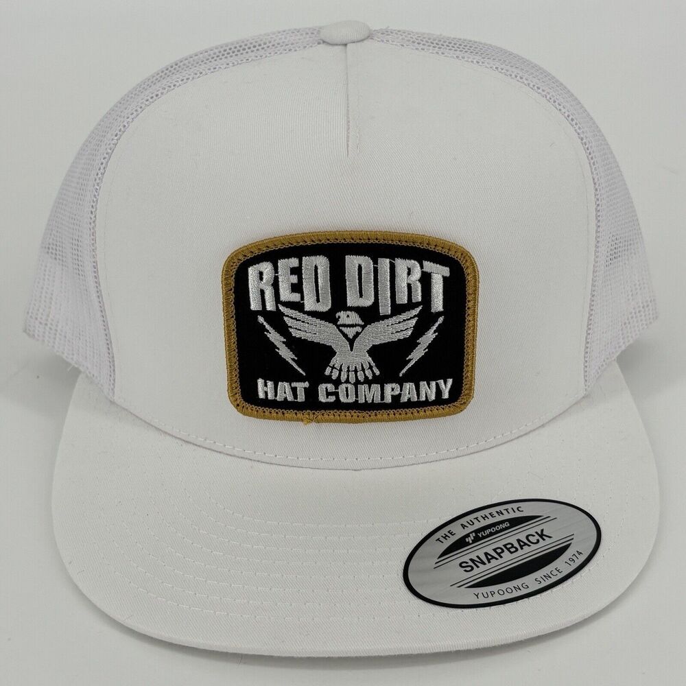 Red Dirt Hat Co White Thunderstruck  Adjustable 5 Panel Snapback Hat